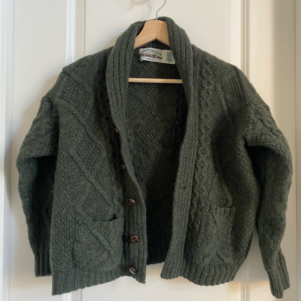 Aran Crafts Green Women’s Merino Wool Sweater